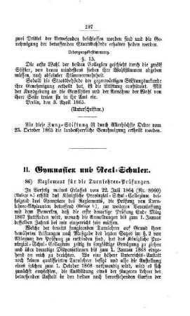 Reglement für die Turnlehrer-Prüfungen : [II. Gymnasien und Real-Schulen]