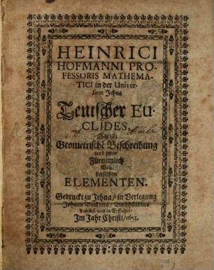 Teutscher Euclides ... : Theil 1