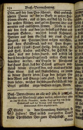 Buß-Vermahnung - Buß-Gebet - Beicht-Gebete