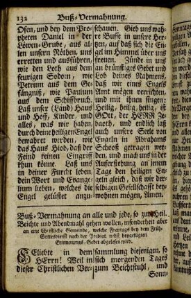 Buß-Vermahnung - Buß-Gebet - Beicht-Gebete