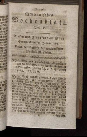 Nro. V. Sonnabend den 31. Januar 1789.
