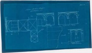 St. Antonius Einsiedler (mit Pfarrhaus), Heggen Erweiterung: Pfarrhaus: Gewölbeplan, Grundriss, Schnitte und Details 1:50