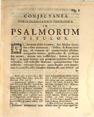 Coniectanea philologico-critico-theologica in Psalmorum titulos