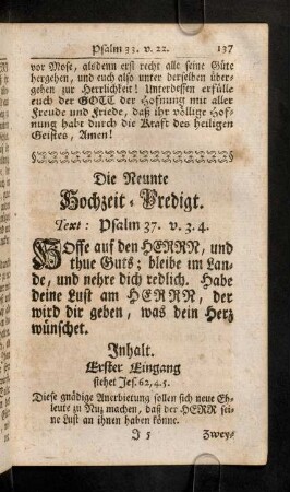 137-154, Die Neunte Hochzeit-Predigt