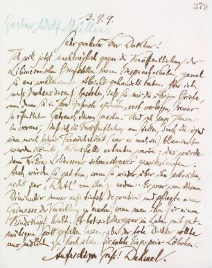 Brief an Gustav Adolf Müller