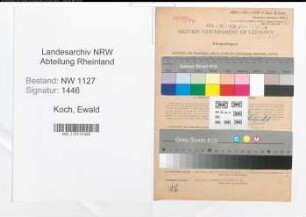 Entnazifizierung Ewald Koch , geb. 07.10.1899 (Landesobersekretaer)