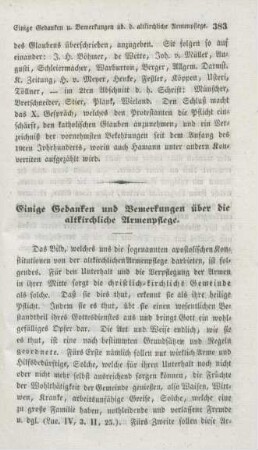 383-392 Einige Gedanken und Bemerkungen über die altkirchliche Armenpflege