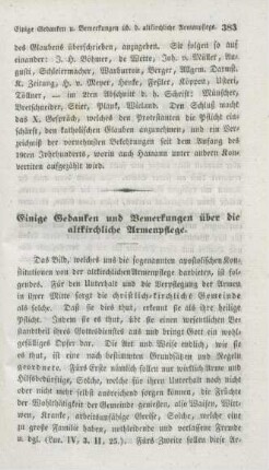 383-392 Einige Gedanken und Bemerkungen über die altkirchliche Armenpflege