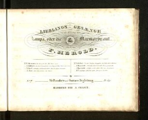 No. 7: Lieblings-Gesaenge aus der komischen Oper Zampa oder die Marmorbraut