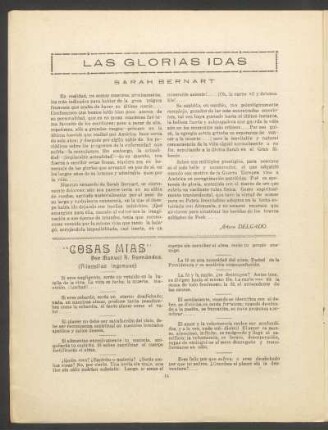 Las glorias idas : Sarah Bernart