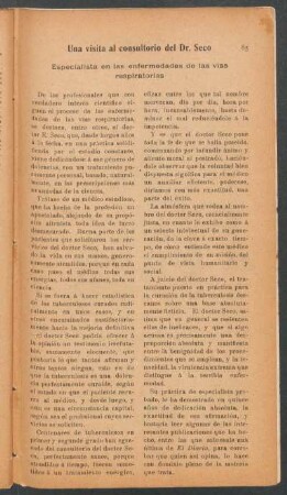 Una visita al consultorio del Dr. Seco, especialista en las enfermedades de las vías respiratorias