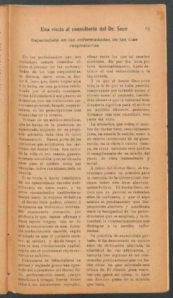 Una visita al consultorio del Dr. Seco, especialista en las enfermedades de las vías respiratorias