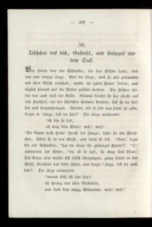 36.Tischchen deck dich, Goldesel, und Knüppel aus dem Sack.
