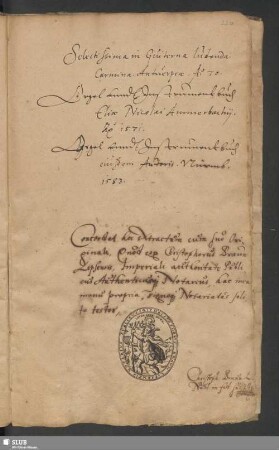 Bl. 230r: [Eigenhändige notarielle Beglaubigung einschließlich Notariatssignet]