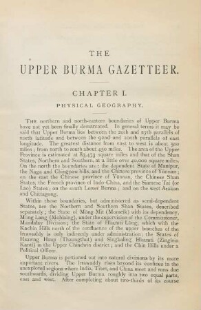 Chapter I. Physical geography