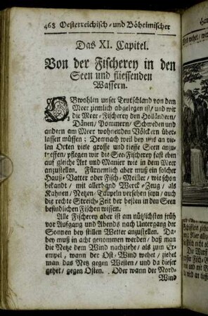 Das XI. Capitel. Von der Fischerey in den Seen und fliessenden Wassern