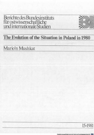The evolution of the situation in Poland in 1980