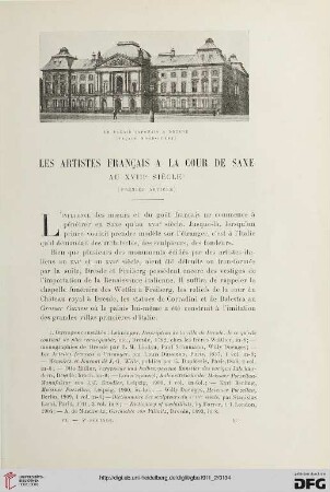 4. Pér. 6.1911: Les artistes français à la Cour de Saxe au XVIIIe siècle, [1]