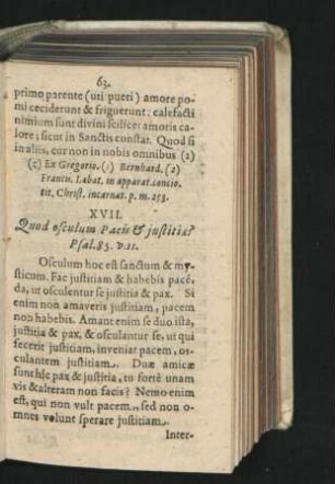 XVII. Quod osculum Pacis & iustitiae?