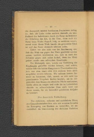Die dauernde Enthaltung.