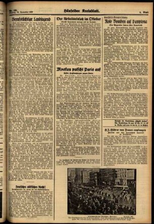 Zweite Ausgabe vom Montag, den 15. November 1937.