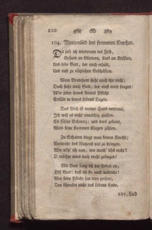 104. Morgenlied des frommen Knechts.