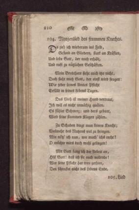 104. Morgenlied des frommen Knechts.