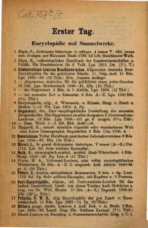 Katalog, [5.] 1874, 3. Nov.