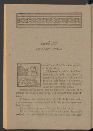 Capítulo LXVI - Proyecto infame