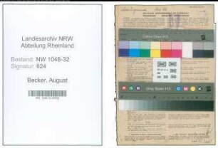 Entnazifizierung August Becker , geb. 19.08.1904 (Vertreter)