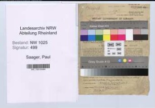 Entnazifizierung Paul Saager , geb. 10.01.1894 (Stadtassistent)