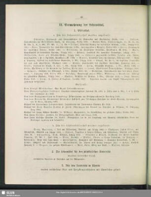 II. Vermehrung der Lehrmittel