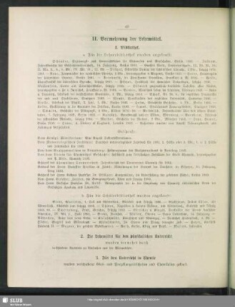 II. Vermehrung der Lehrmittel