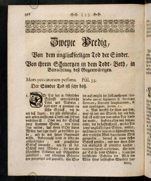 236-250, Zweyte Predig von dem unglueckseeligen Tod der ...