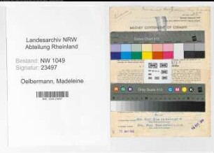 Entnazifizierung Madeleine Oelbermann , geb. 29.09.1902 (Buchhalterin)
