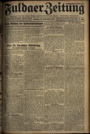 Erste Ausgabe vom Sonntag, den 28. September 1930.