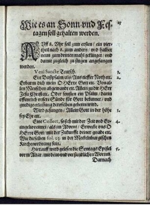 Wie es an Sonn- und Festagen soll gehalten werden