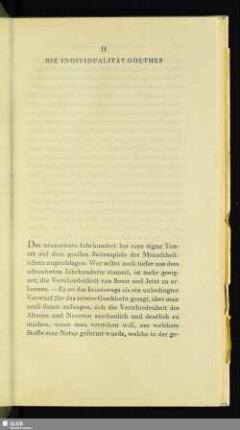 II. Die Individualität Goethes