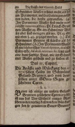 Das IV. Capitel. Die Kräffte und Würckung des mineralischen Halts im Schwelmer Gesund-Brunnen [...]