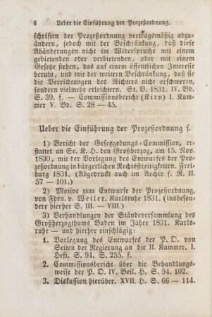 Ueber die Einführung der Prozeßordnung