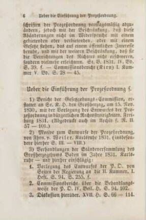 Ueber die Einführung der Prozeßordnung