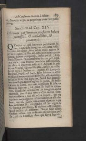 Stricturae ad Cap. XIV. - XXVI.