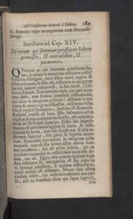 Stricturae ad Cap. XIV. - XXVI.