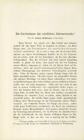 Die Farnkräuter des nördlichen Schwarwalds