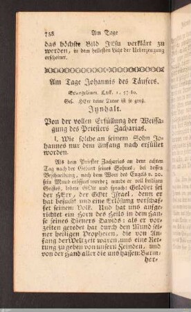 Am Tage Johannis des Täufers.