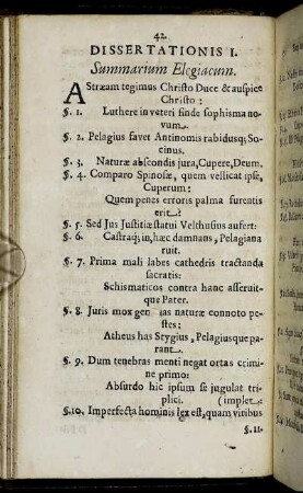 Dissertationis I. Summarium Elegiacum