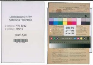 Entnazifizierung Karl Intorf , geb. 28.07.1884 (Arzt)