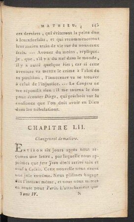 Chapitre LII. Changement de matière