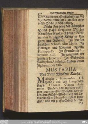 Mustapha Der XVIII. Türcken-Kayser.