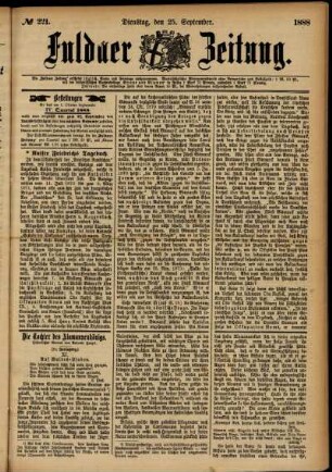 Ausgabe vom Dienstag, den 25. September 1888.